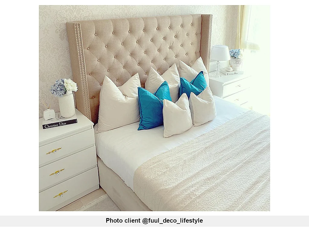 Tête de lit capitonnée 170 cm - Tissu - Beige - MASSIMO II