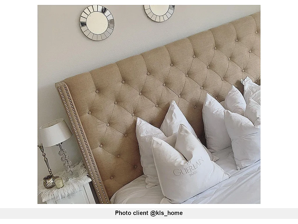 Tête de lit capitonnée 170 cm - Tissu - Beige - MASSIMO II