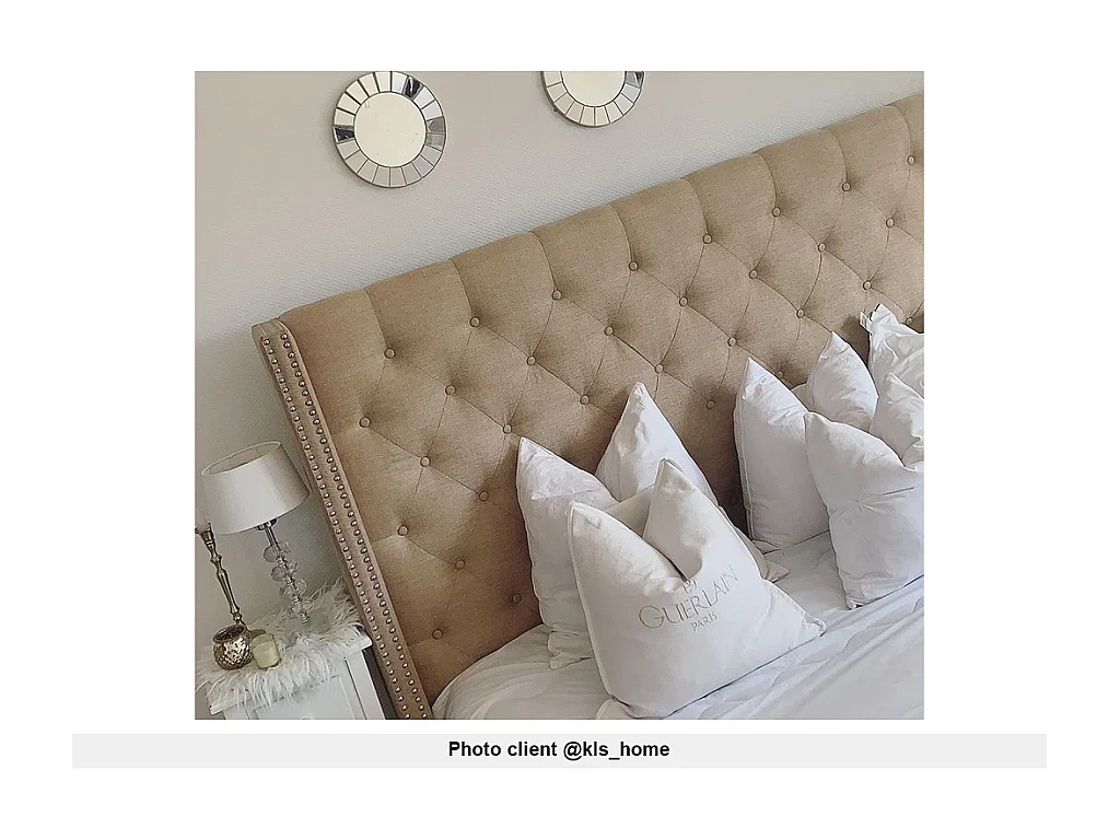 Cabecero acolchado de 170 cm - Tela - Beige - MASSIMO II