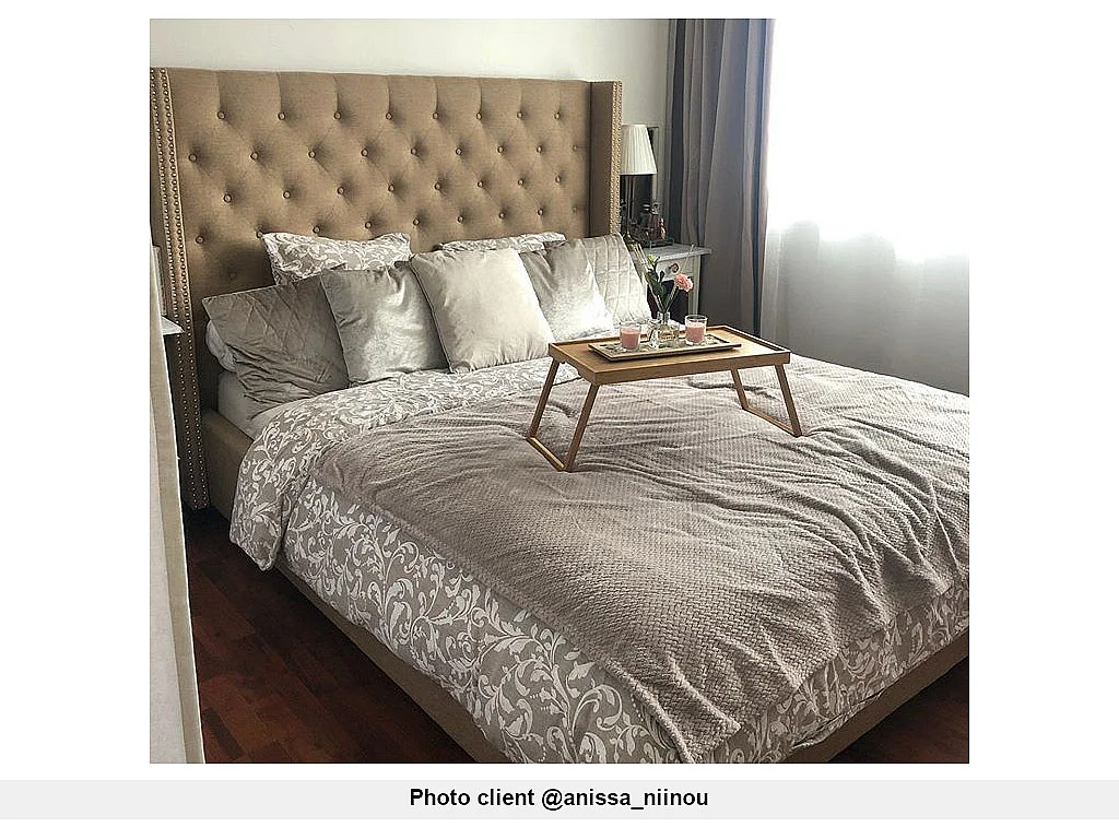 Tête de lit capitonnée 170 cm - Tissu - Beige - MASSIMO II