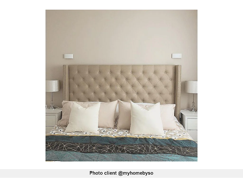 Tête de lit capitonnée 170 cm - Tissu - Beige - MASSIMO II