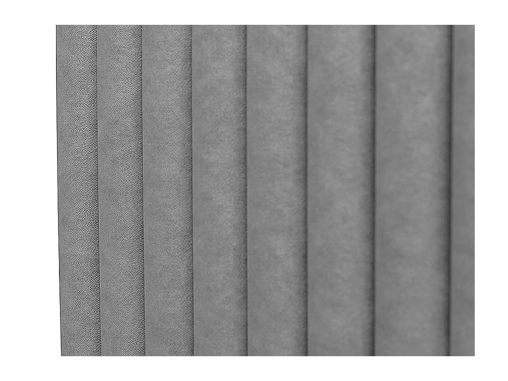 Bed met opbergruimte met hoofdbord met verticale stiksels - 180 x 200 cm - Stof - Grijs - SARAH