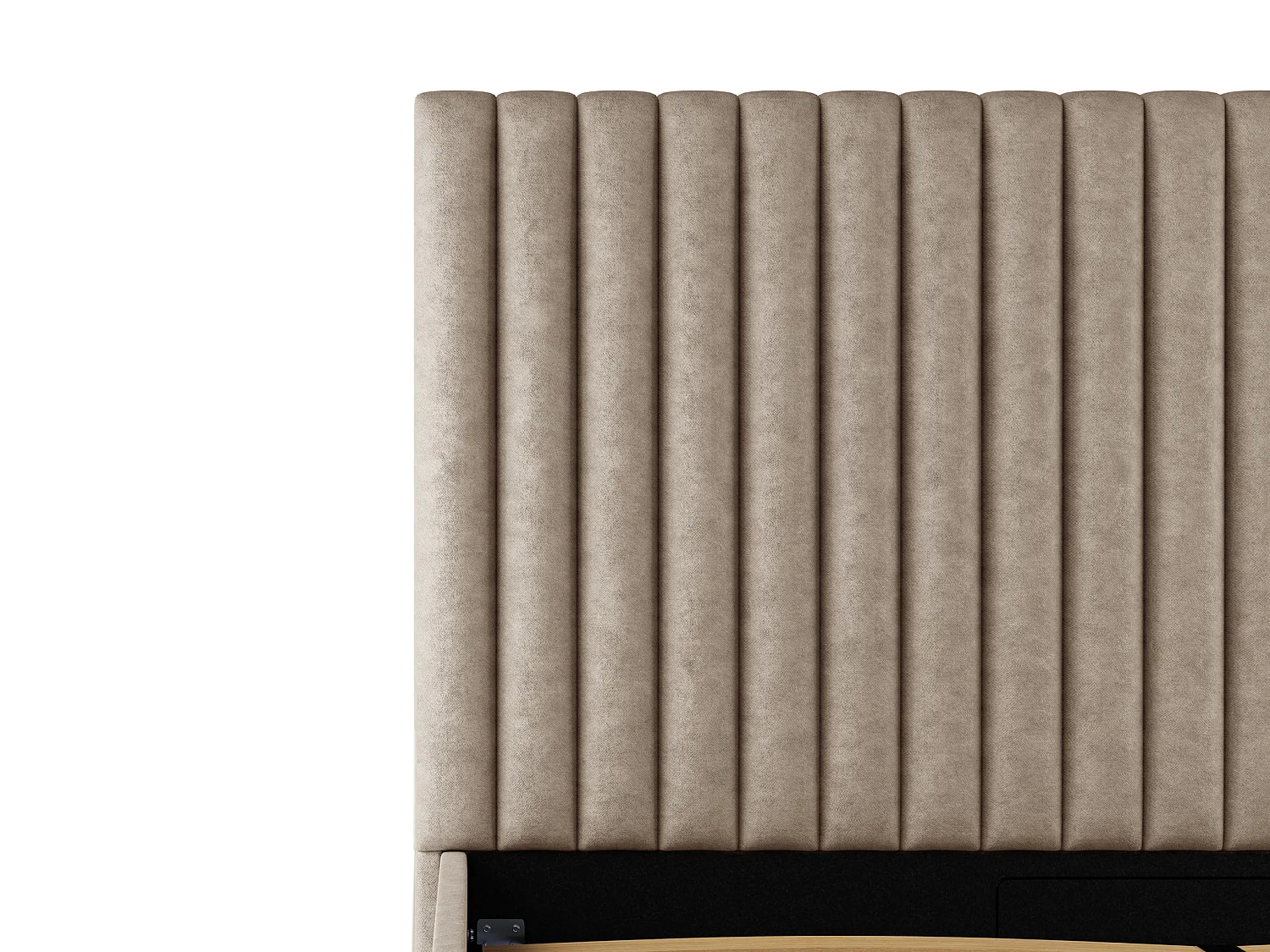 Canapé abatible y cabecero - 180 x 200 cm - Tela - Beige - SARAH