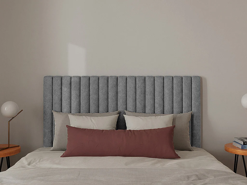 Testata cuciture verticali 200 cm Tessuto Grigio - SARAH