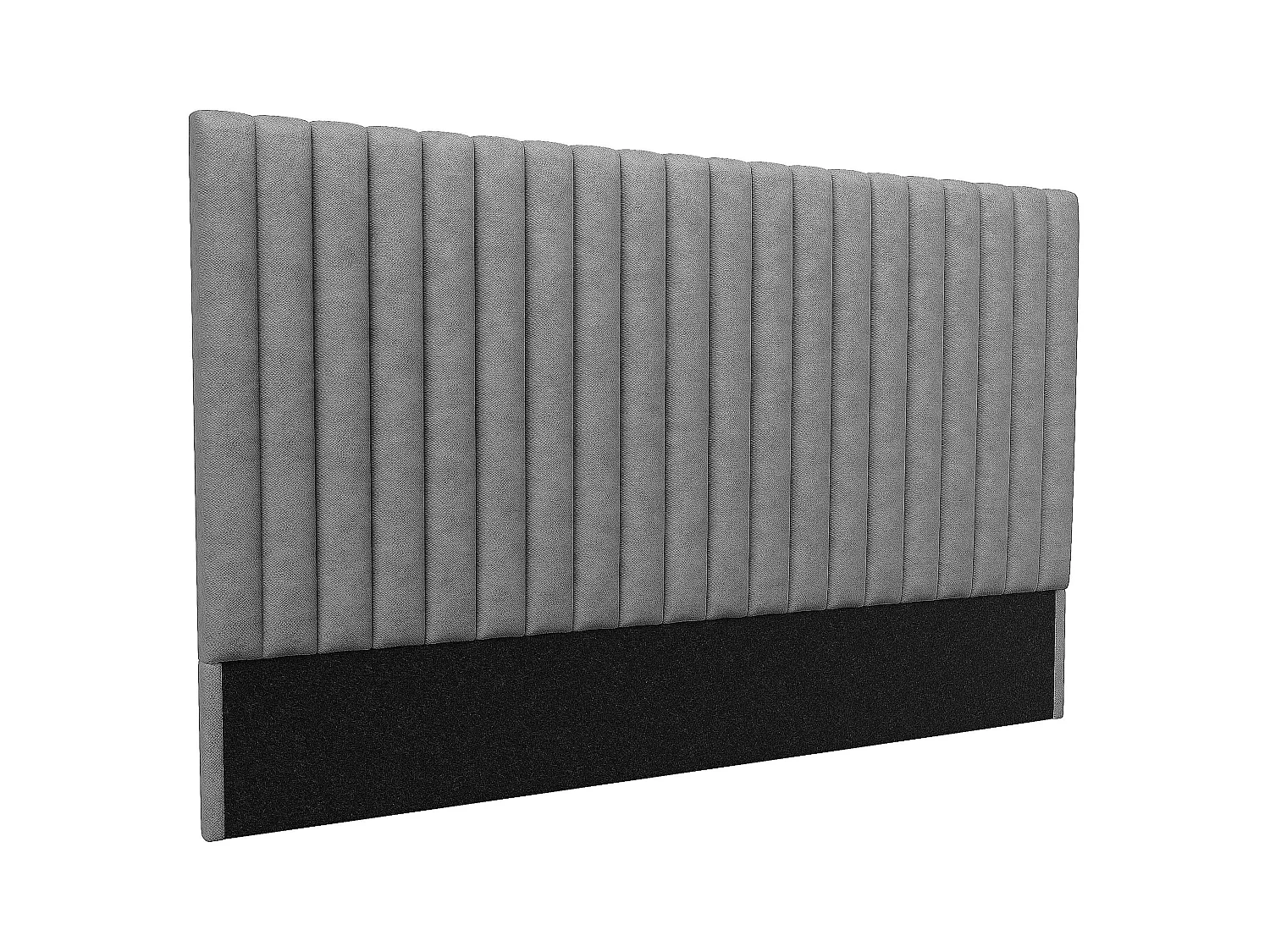 Sengegavltomt lodrette med lodrette søm - 200 cm - Stof - Grå - SARAH