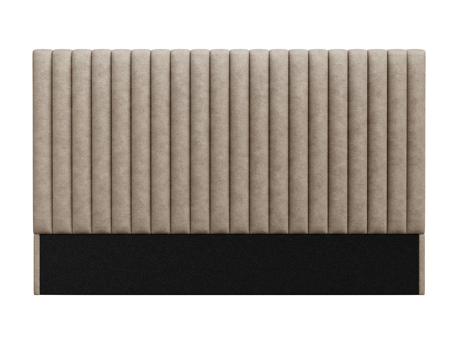 Bettkopfteil mit vertikalen Ziernähten - Stoff - 200 cm - Beige - SARAH