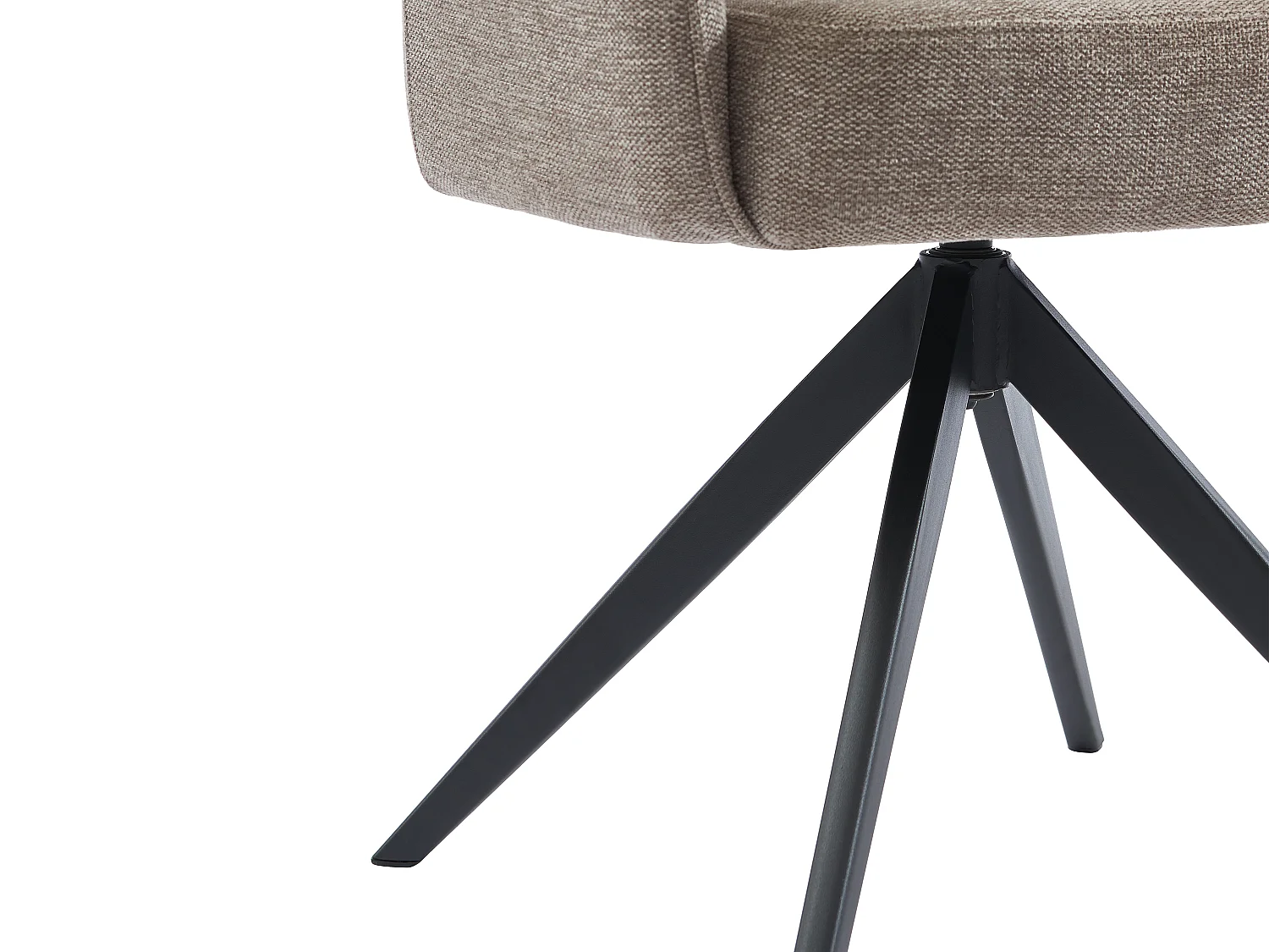 Silla pivotante con brazos de tela y metal - Gris topo - KONYA