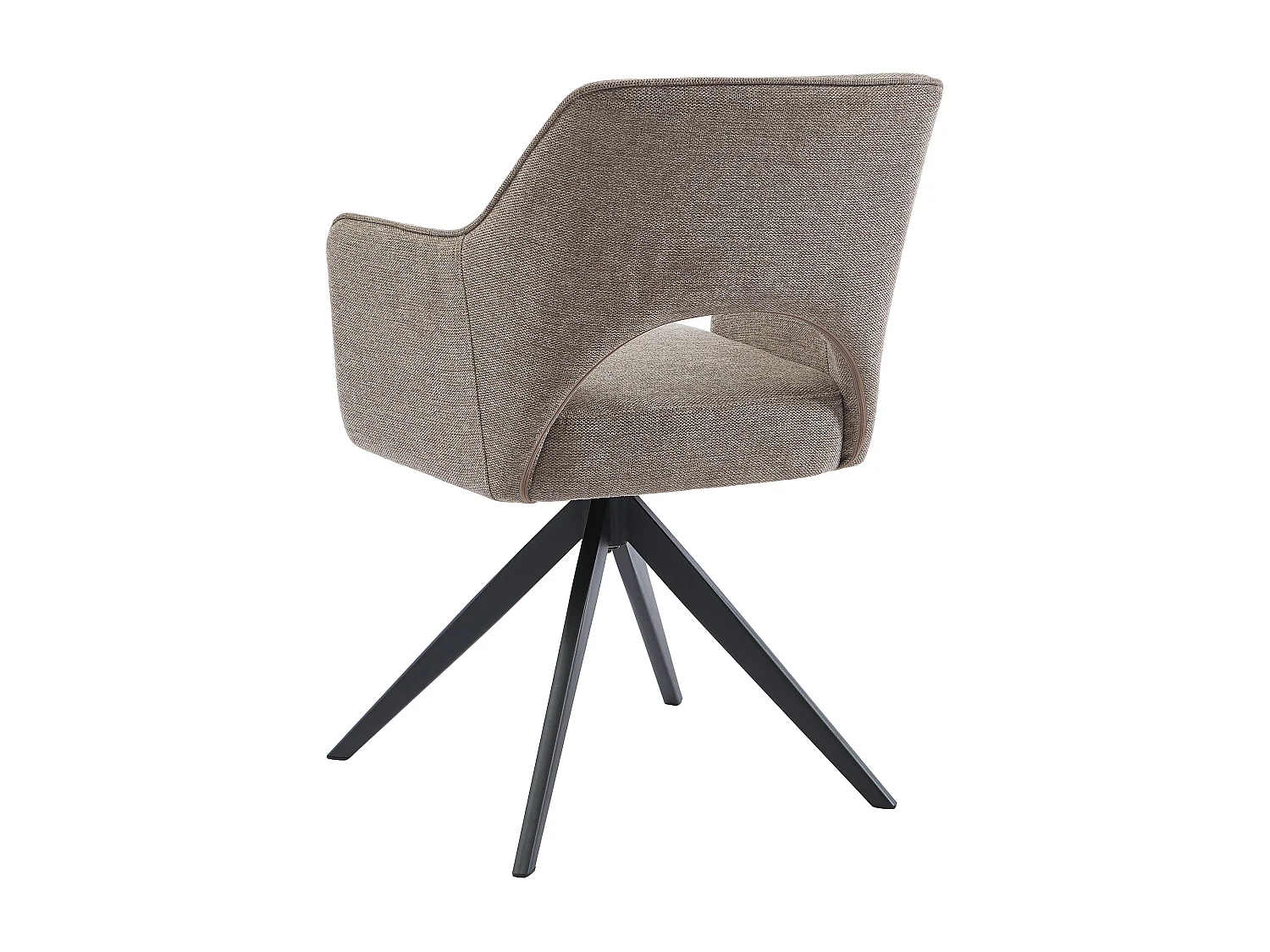 Silla pivotante con brazos de tela y metal - Gris topo - KONYA