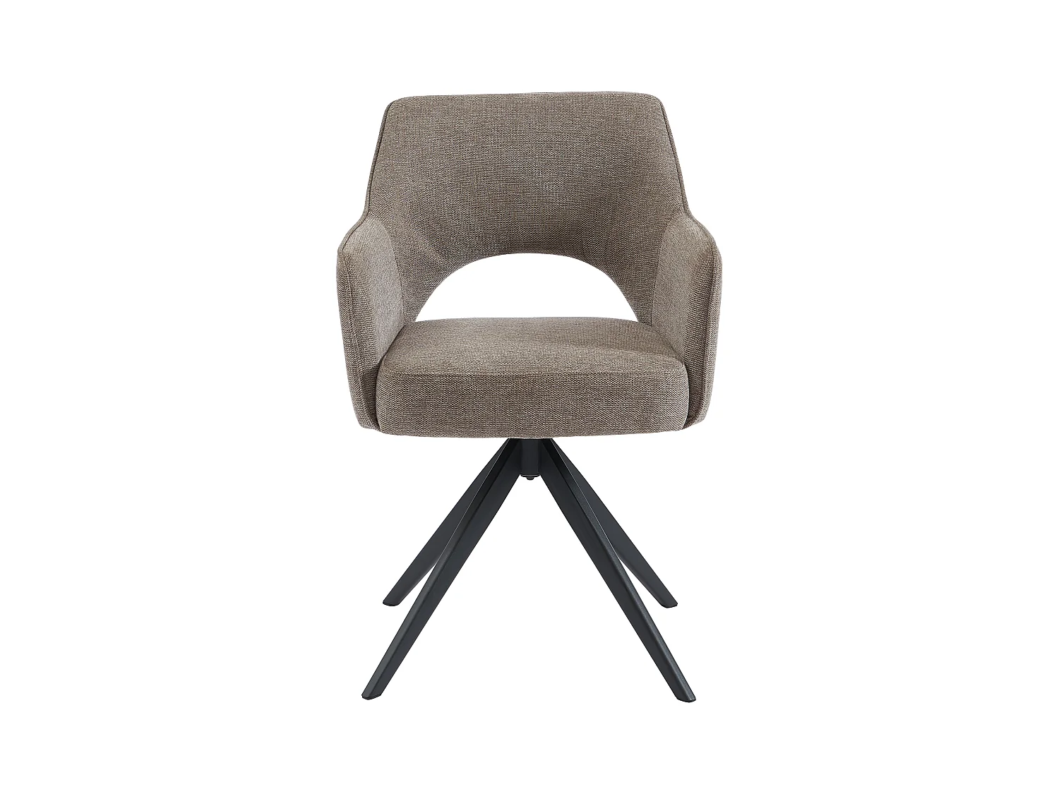 Silla pivotante con brazos de tela y metal - Gris topo - KONYA