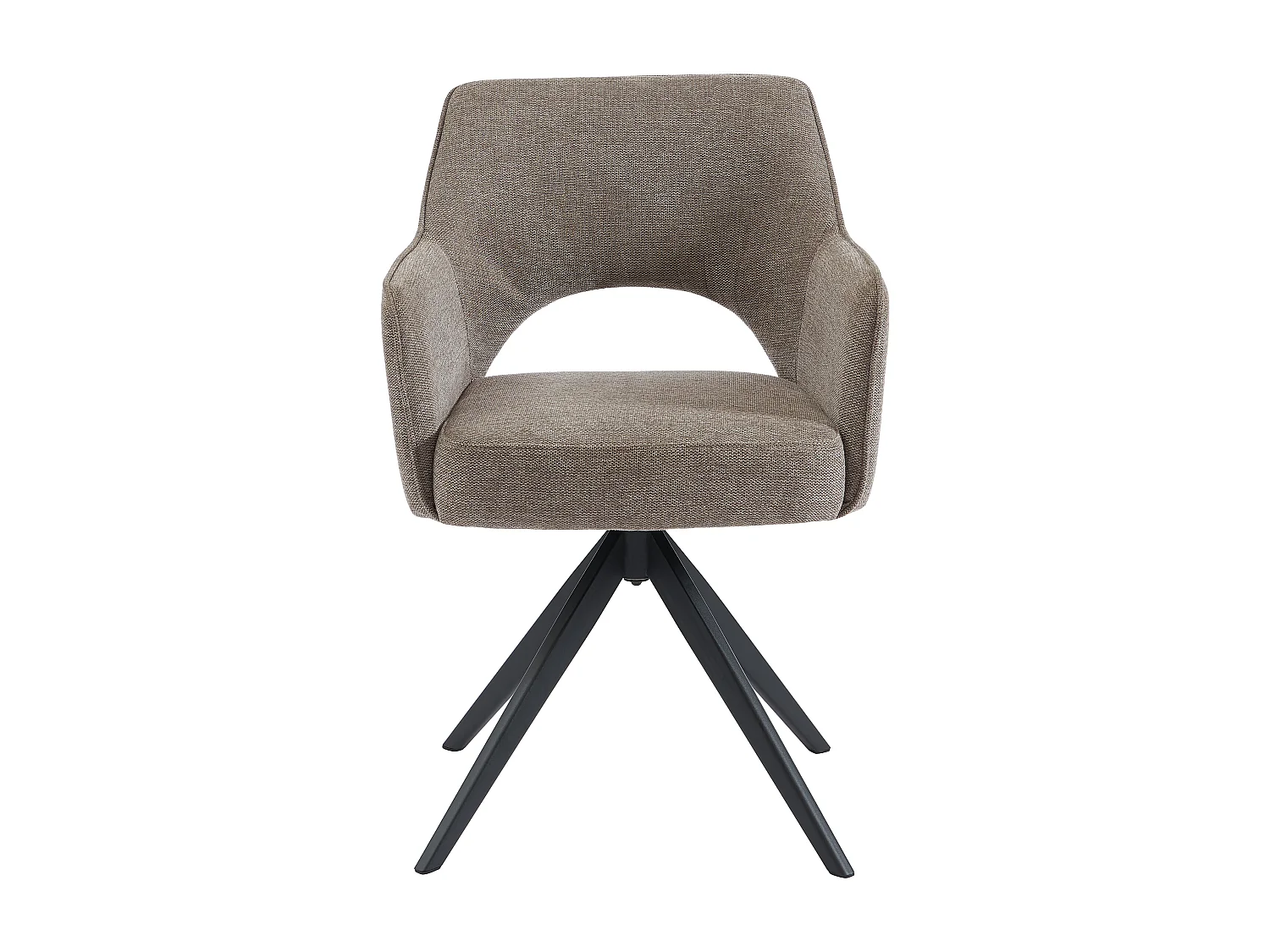 Krzesło obrotowe z podłokietnikami z tkaniny i metalu – kolor taupe – KONYA