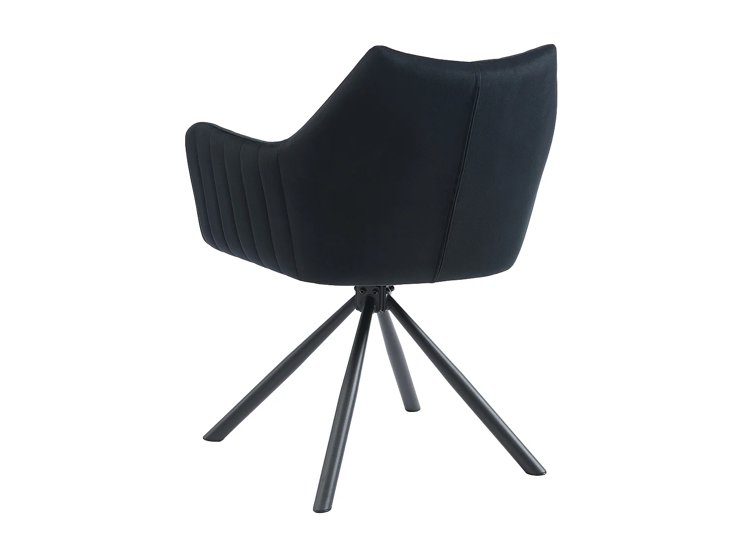 Lot de 2 chaises avec accoudoirs en velours et métal - Noir - IZIALI