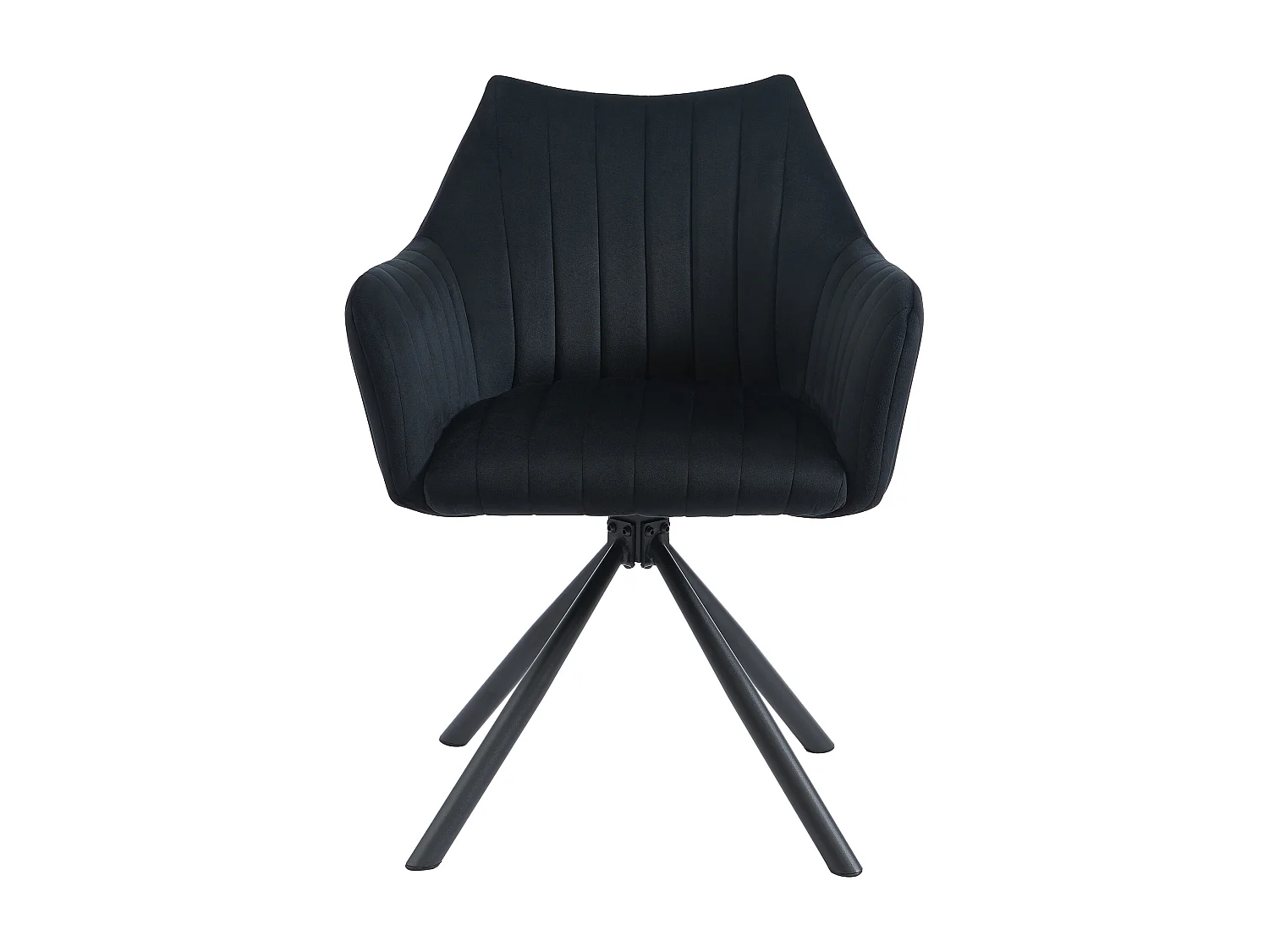 Lot de 2 chaises avec accoudoirs en velours et métal - Noir - IZIALI