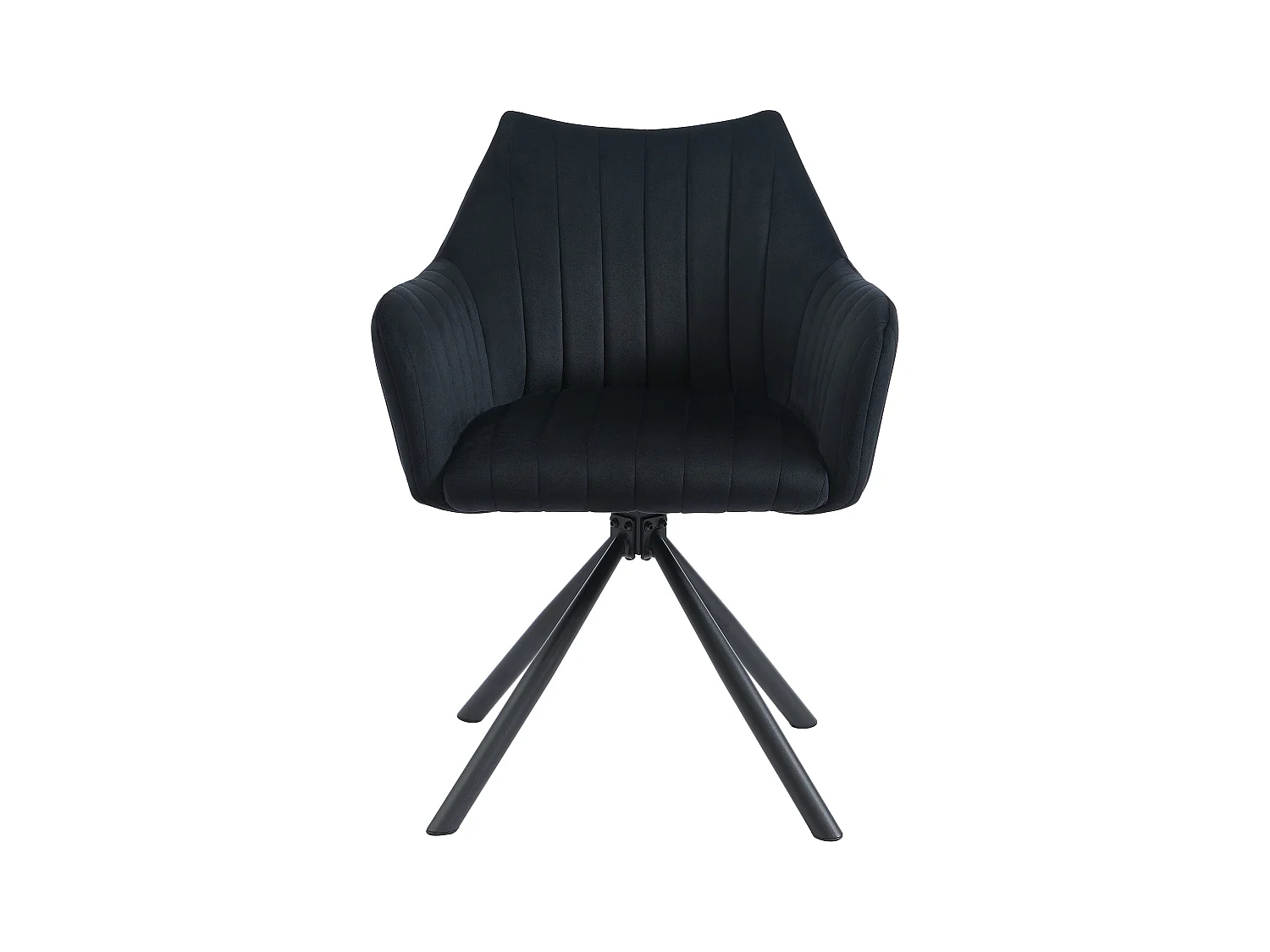 Lot de 2 chaises avec accoudoirs en velours et métal - Noir - IZIALI