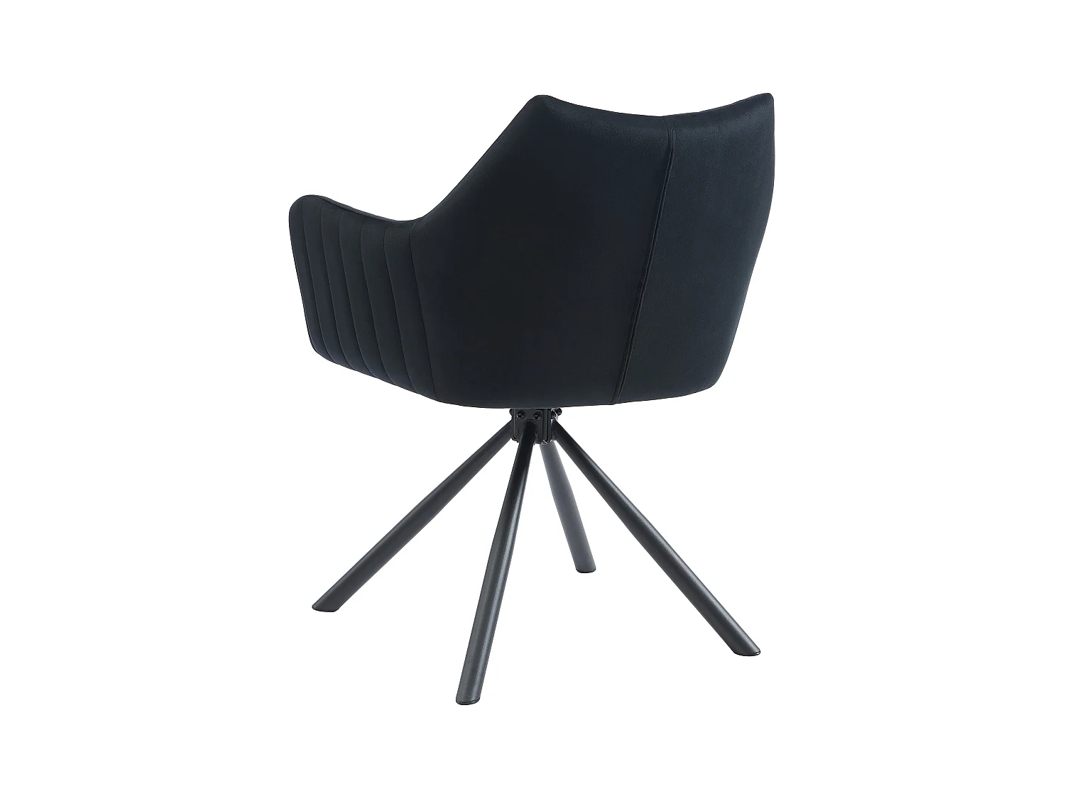Lot de 2 chaises avec accoudoirs en velours et métal - Noir - IZIALI