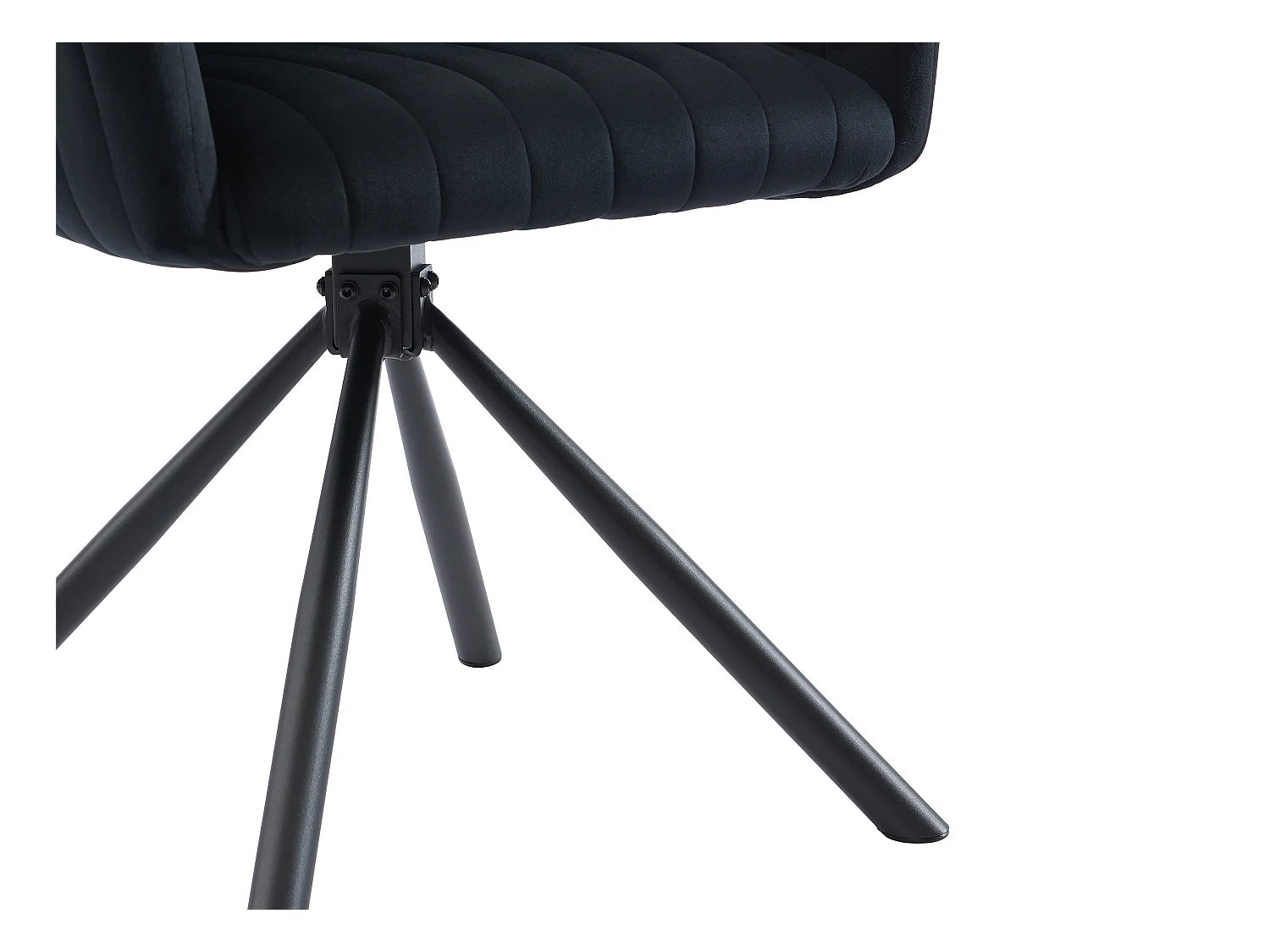 Lot de 2 chaises avec accoudoirs en velours et métal - Noir - IZIALI