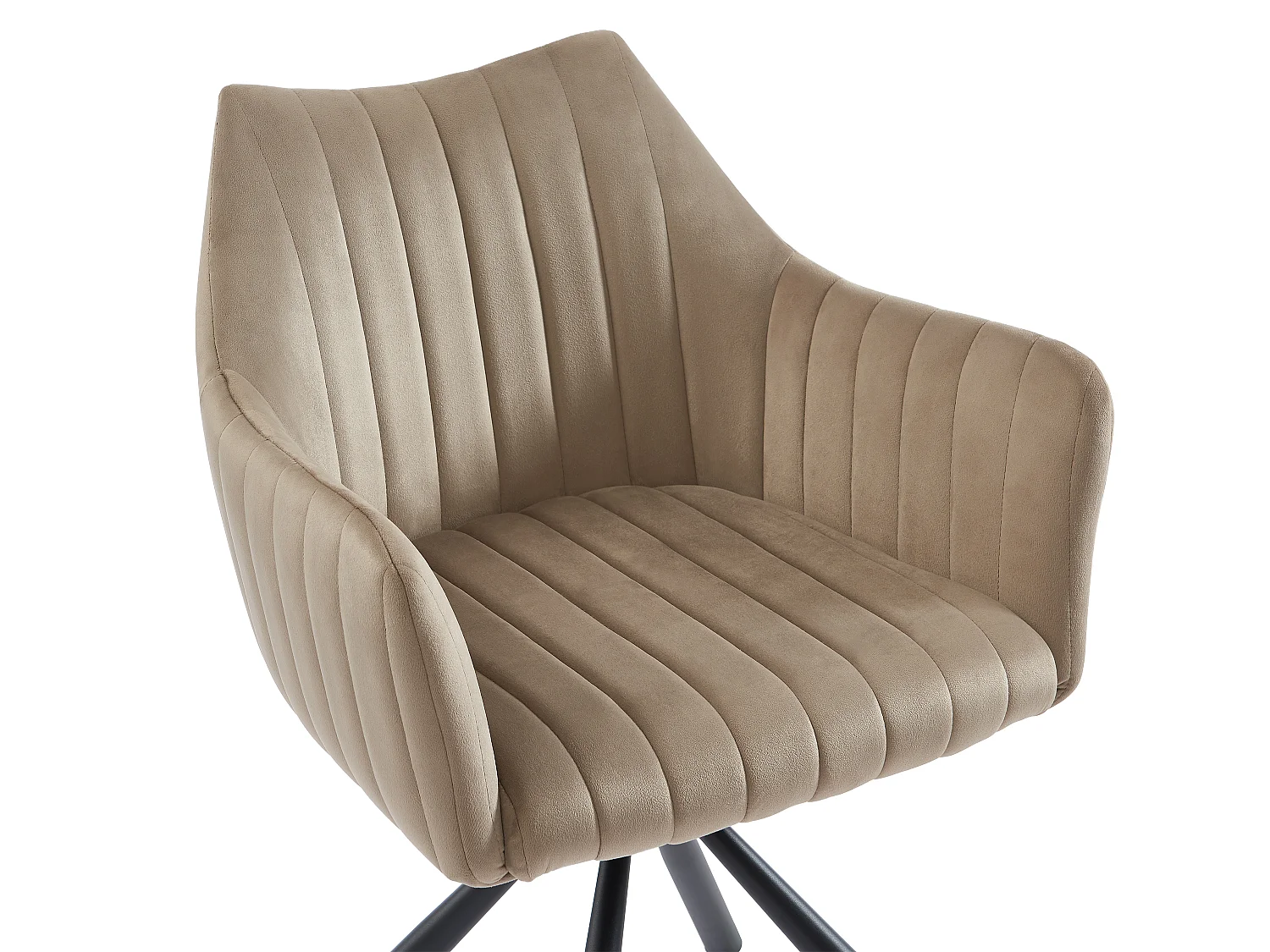 Lot de 2 chaises avec accoudoirs en velours et métal - Beige - IZIALI