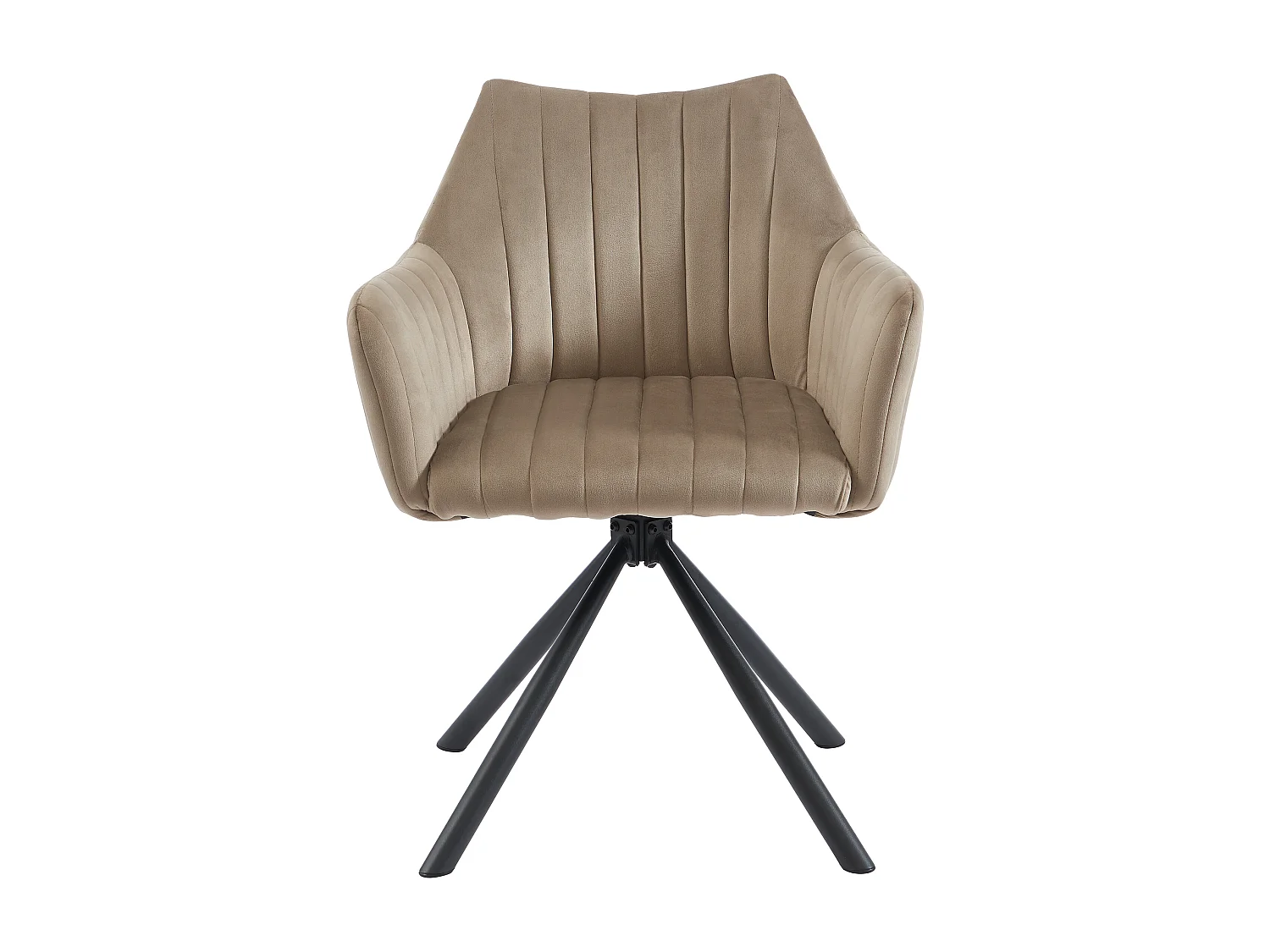 Lot de 2 chaises avec accoudoirs en velours et métal - Beige - IZIALI