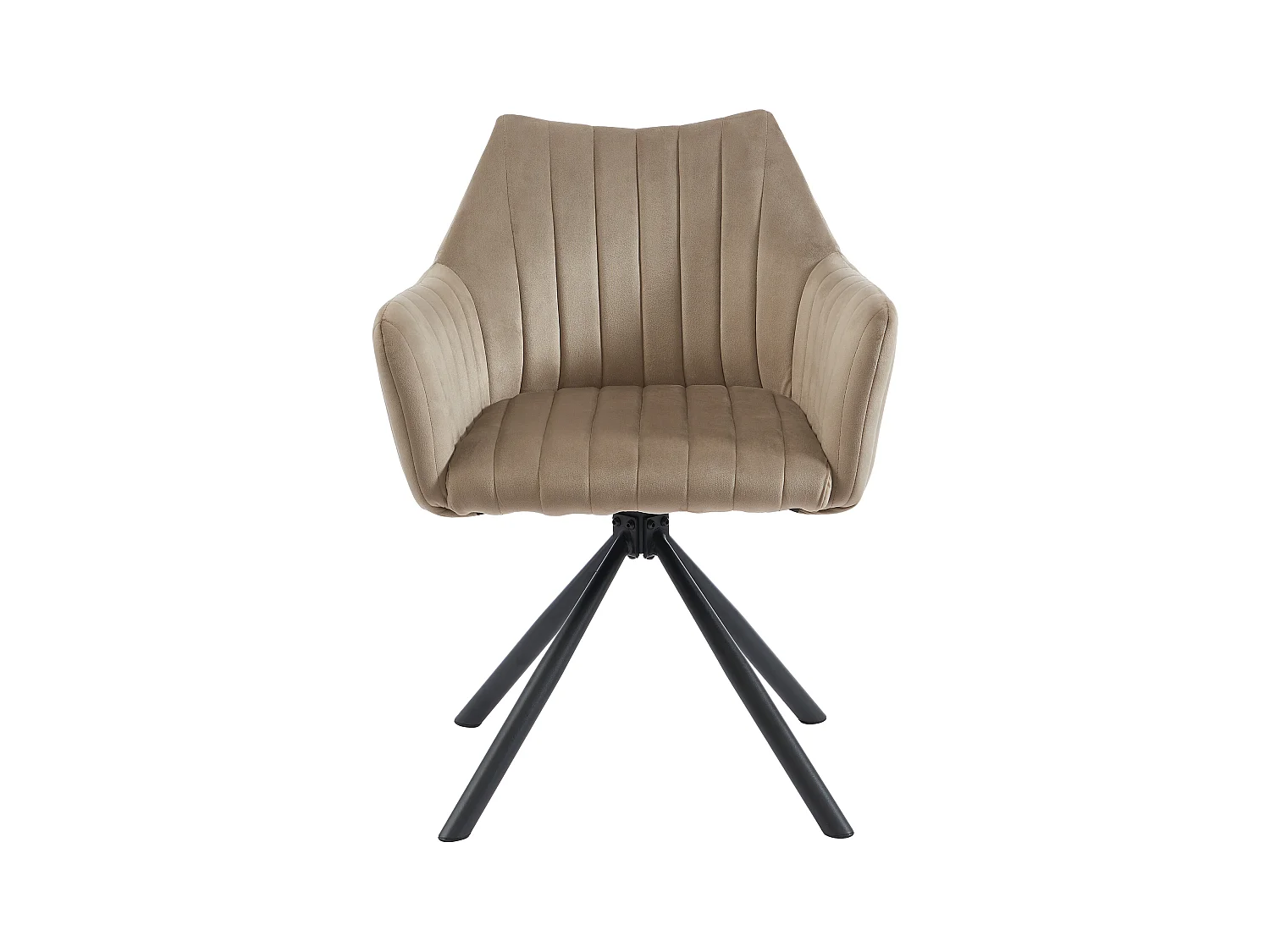 Set van 2 stoelen met fluweel en metalen armleuningen - Beige - IZIALI van Pascal MORABITO