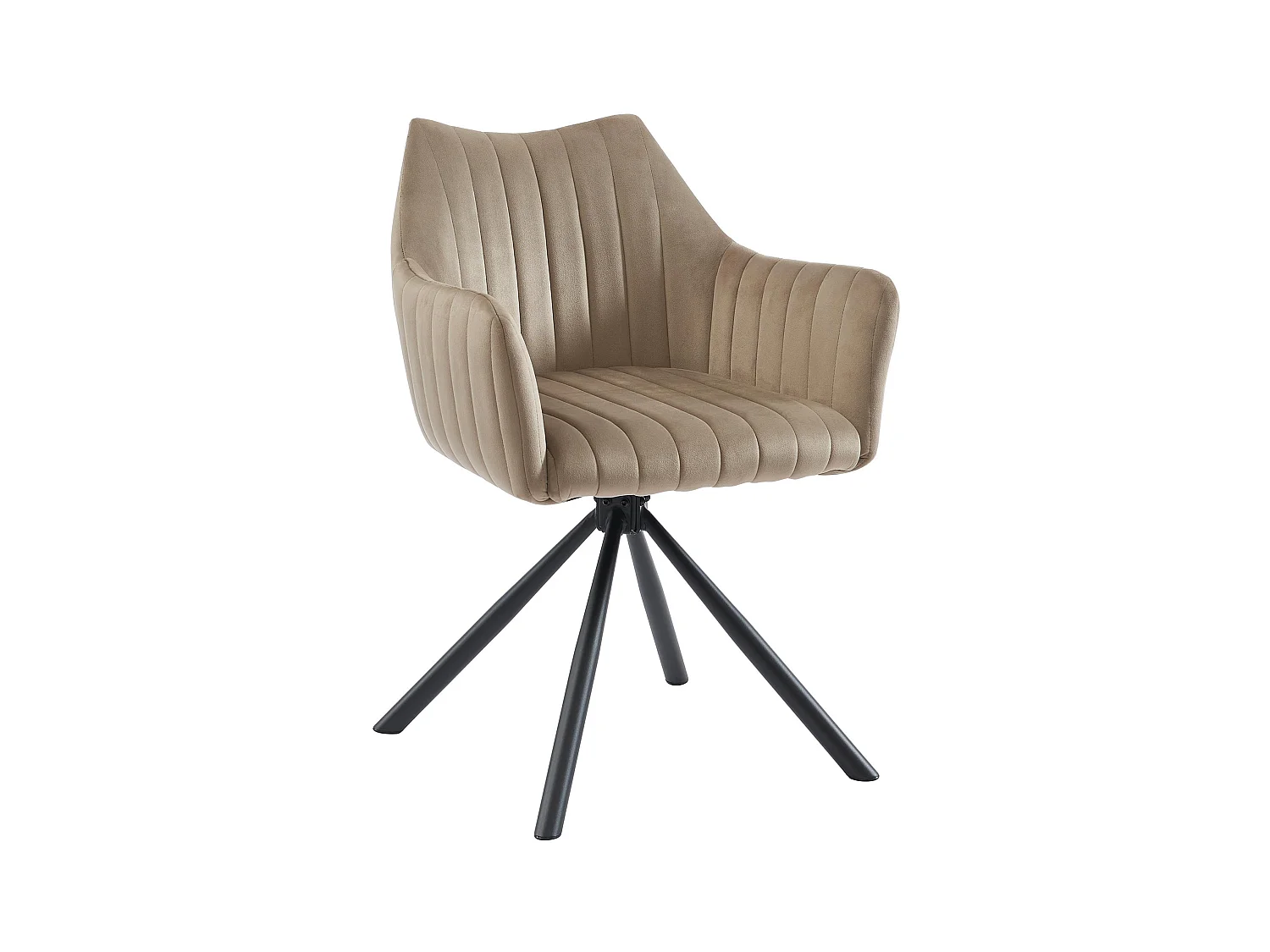 Set van 2 stoelen met fluweel en metalen armleuningen - Beige - IZIALI van Pascal MORABITO