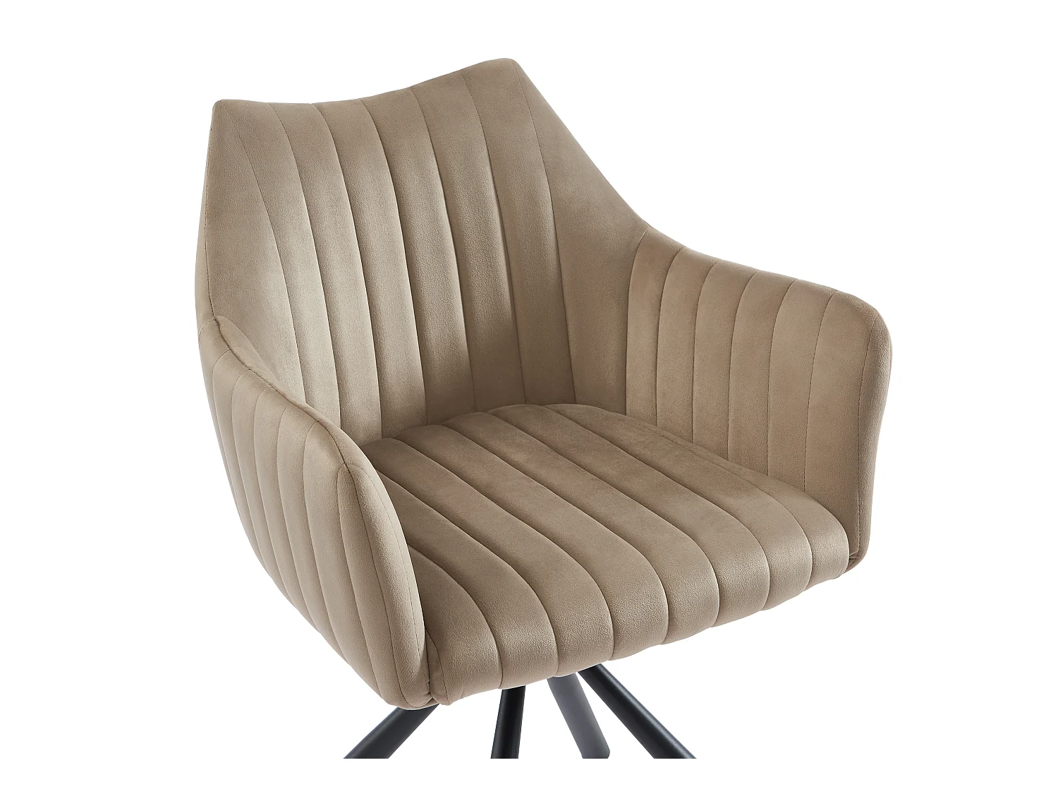 Set van 2 stoelen met fluweel en metalen armleuningen - Beige - IZIALI van Pascal MORABITO