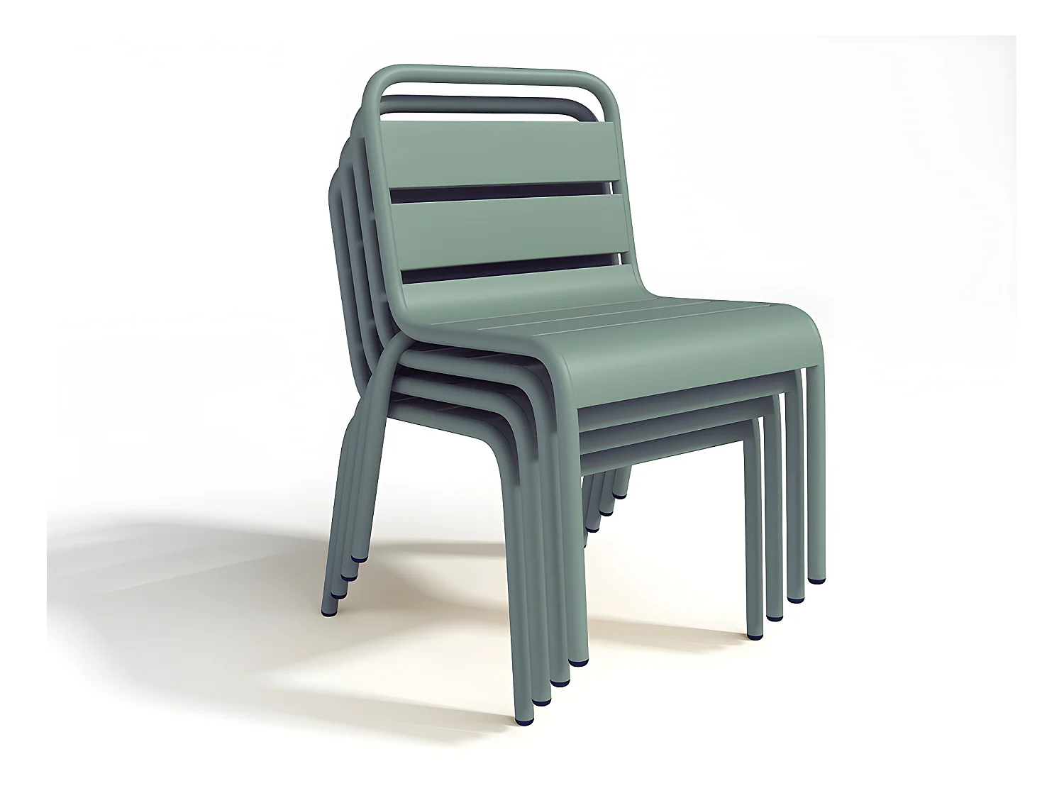 Zestaw 2 sztaplowanych dziecięcych krzeseł ogrodowych z metalu w kolorze zielonym POPAYAN