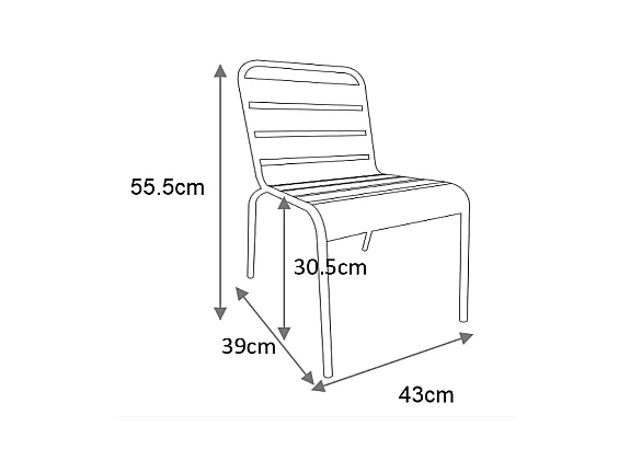 Zestaw 2 sztaplowanych dziecięcych krzeseł ogrodowych z metalu w kolorze zielonym POPAYAN