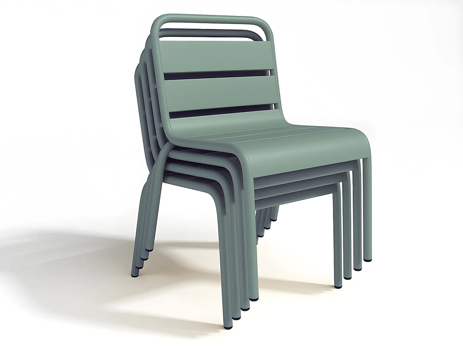 Gartenstuhl für Kinder stapelbar 2er-Set - Metall - Hellgrün - POPAYAN von MYLIA