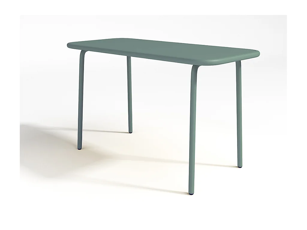 Salle à manger de jardin pour enfants en métal - une table et 4 chaises empilables - Vert amande - POPAYAN de MYLIA
