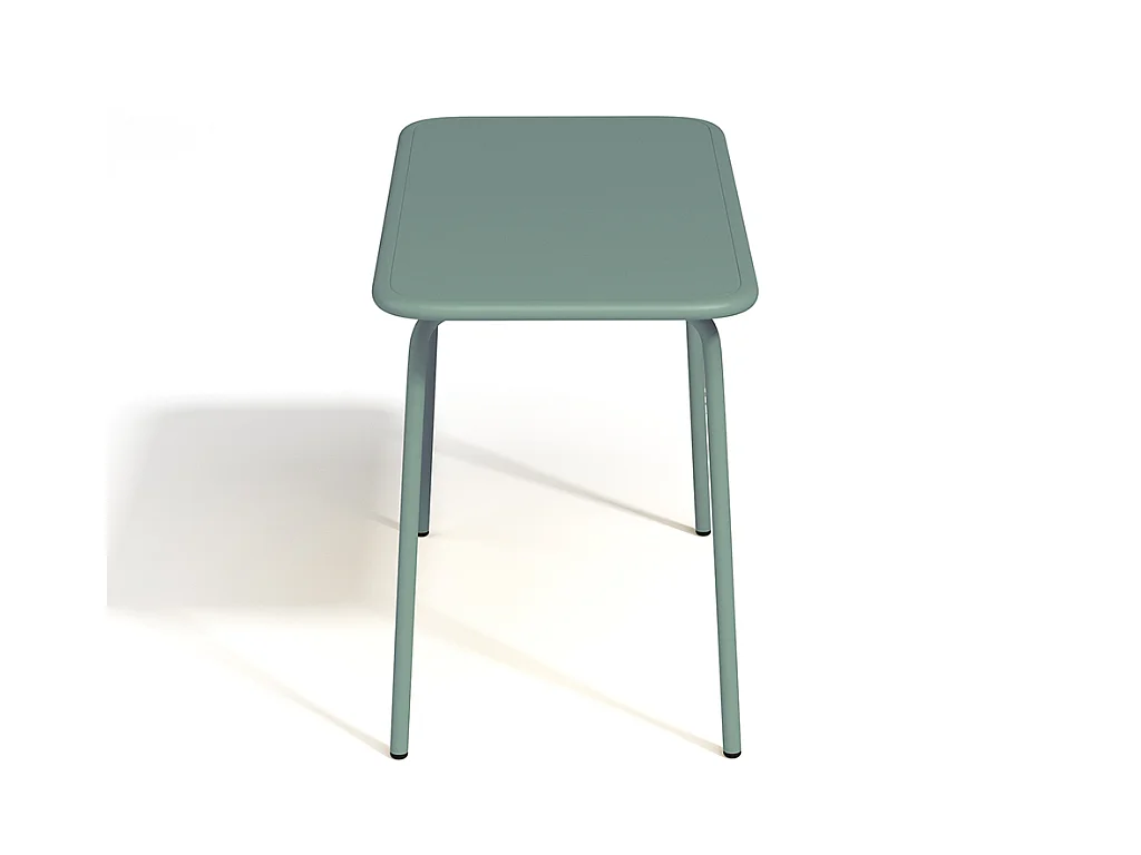 Tuineetset voor kinderen POPAYAN - Tuintafel met 4 opstapelbare stoelen - Metaal - Amandelgroen