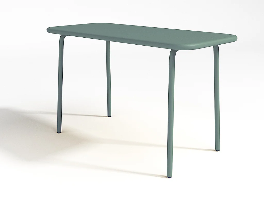 Conjunto de jantar de jardim para criança em metal, uma mesa e 4 cadeiras empilháveis, verde-amêndoa - POPAYAN