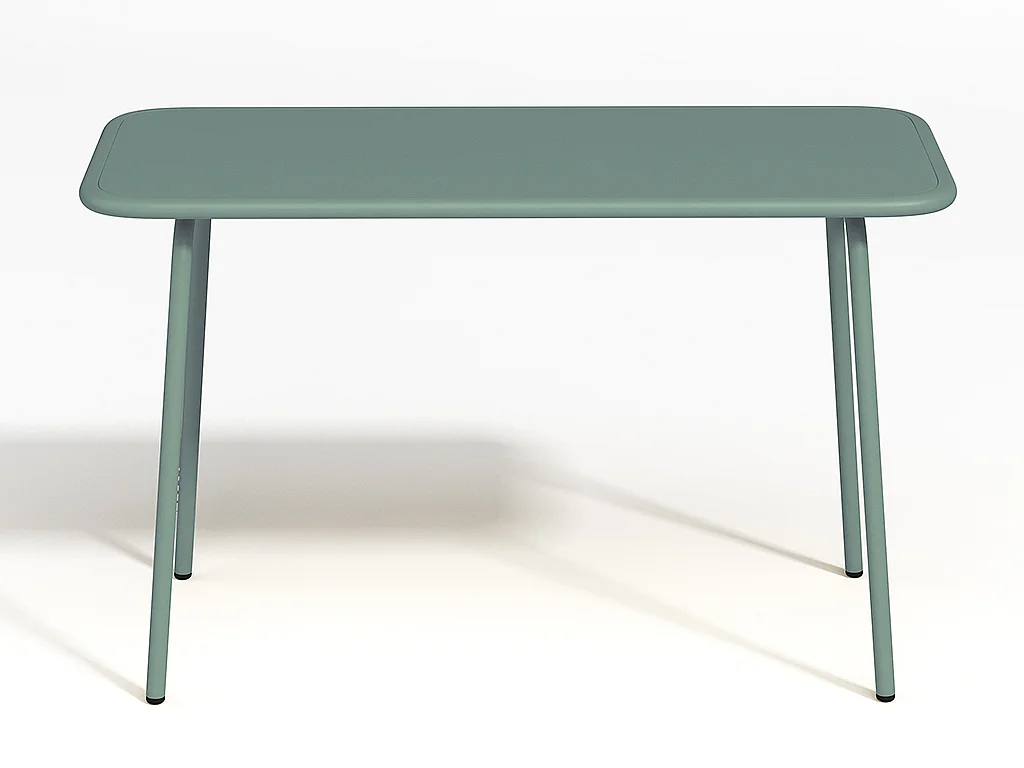 Conjunto de jantar de jardim para criança em metal, uma mesa e 4 cadeiras empilháveis, verde-amêndoa - POPAYAN