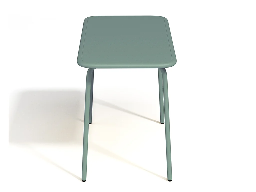 Conjunto de jantar de jardim para criança em metal, uma mesa e 4 cadeiras empilháveis, verde-amêndoa - POPAYAN