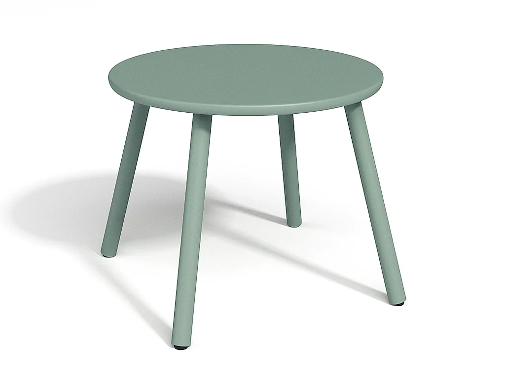 Garten-Sitzgruppe: 2 Beistelltische + 2 stapelbare Sessel - Metall - Hellgrün - MIRMANDE von MYLIA