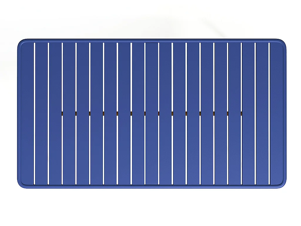 Salle à manger de jardin en métal - une table L.160 cm et 4 chaises empilables - Bleu nuit - MIRMANDE de MYLIA