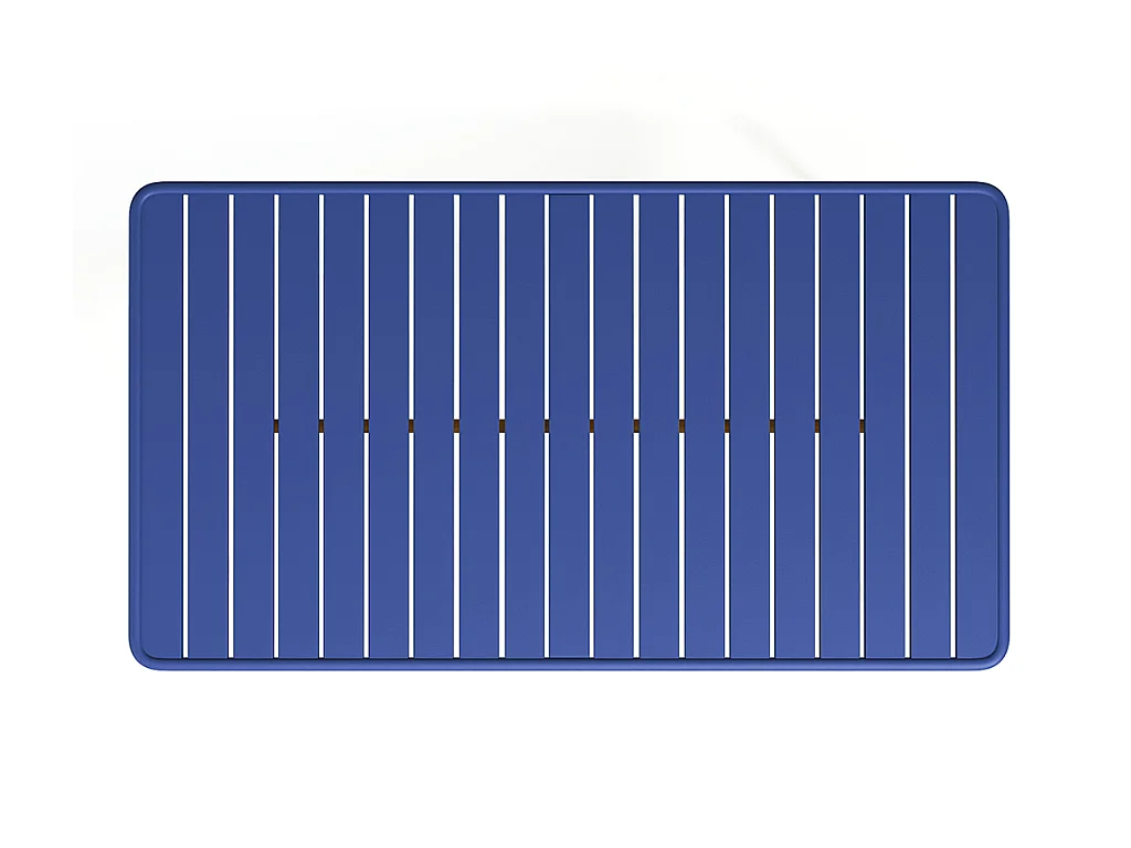 Salle à manger de jardin en métal - une table L.160 cm et 4 chaises empilables - Bleu nuit - MIRMANDE de MYLIA