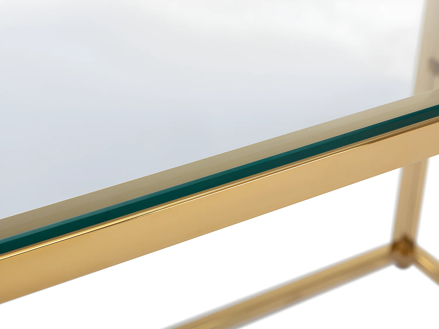 Schreibtisch - Glas & Stahl - Goldfarben & Transparent - CLOTILDE von Pascal Morabito