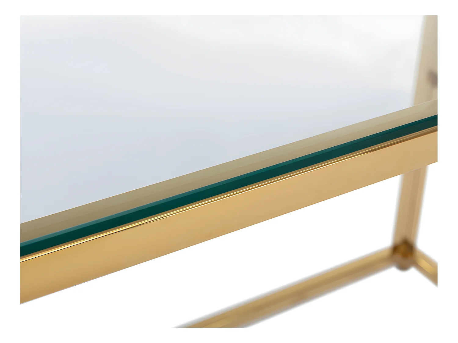 Bureau en verre trempé et acier - Doré et transparent - CLOTILDE de Pascal Morabito