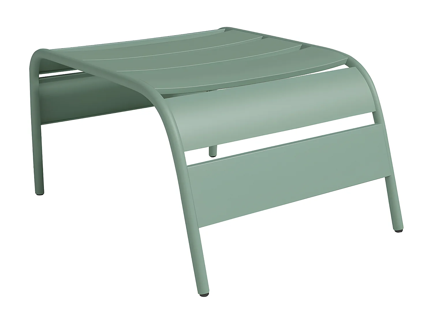 Fauteuil bas de jardin empilable + repose pied en métal - Vert amande - MIRMANDE de MYLIA