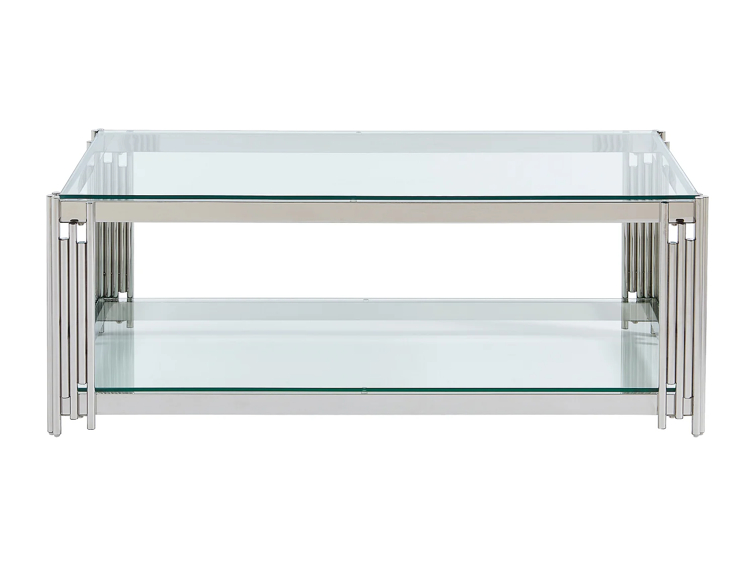 Couchtisch - Sicherheitsglas & Edelstahl - Chromfarben - NOMELANO von Pascal MORABITO