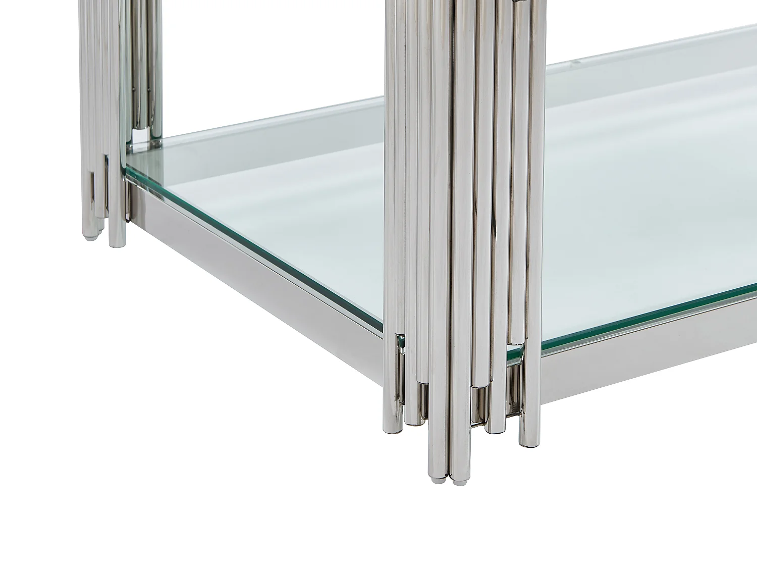 Couchtisch - Sicherheitsglas & Edelstahl - Chromfarben - NOMELANO von Pascal MORABITO