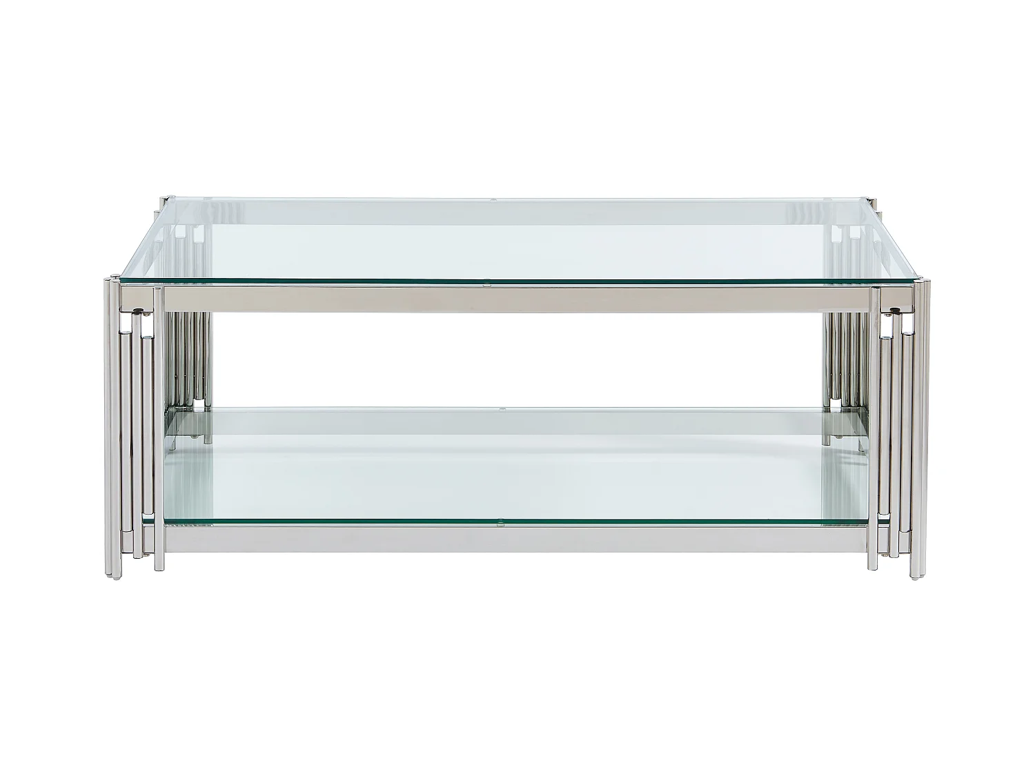 Mesa de centro de cristal templado y acero inoxidable - Cromado - NOMELANO de Pascal MORABITO