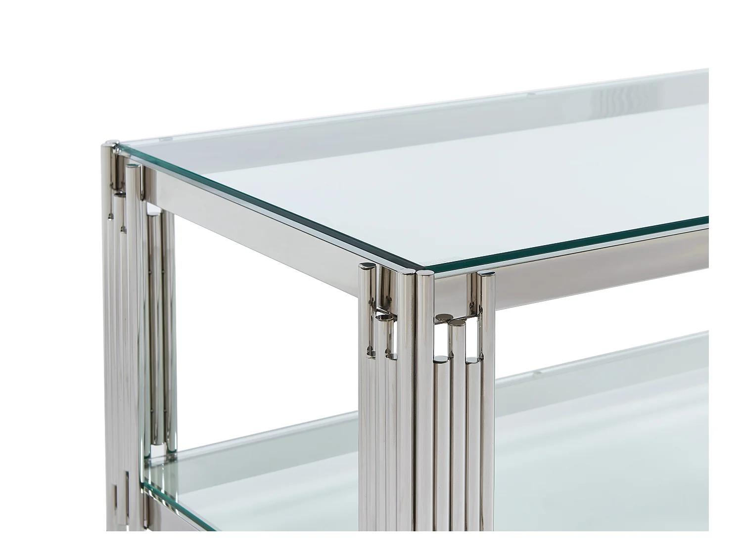 Mesa de centro de cristal templado y acero inoxidable - Cromado - NOMELANO de Pascal MORABITO