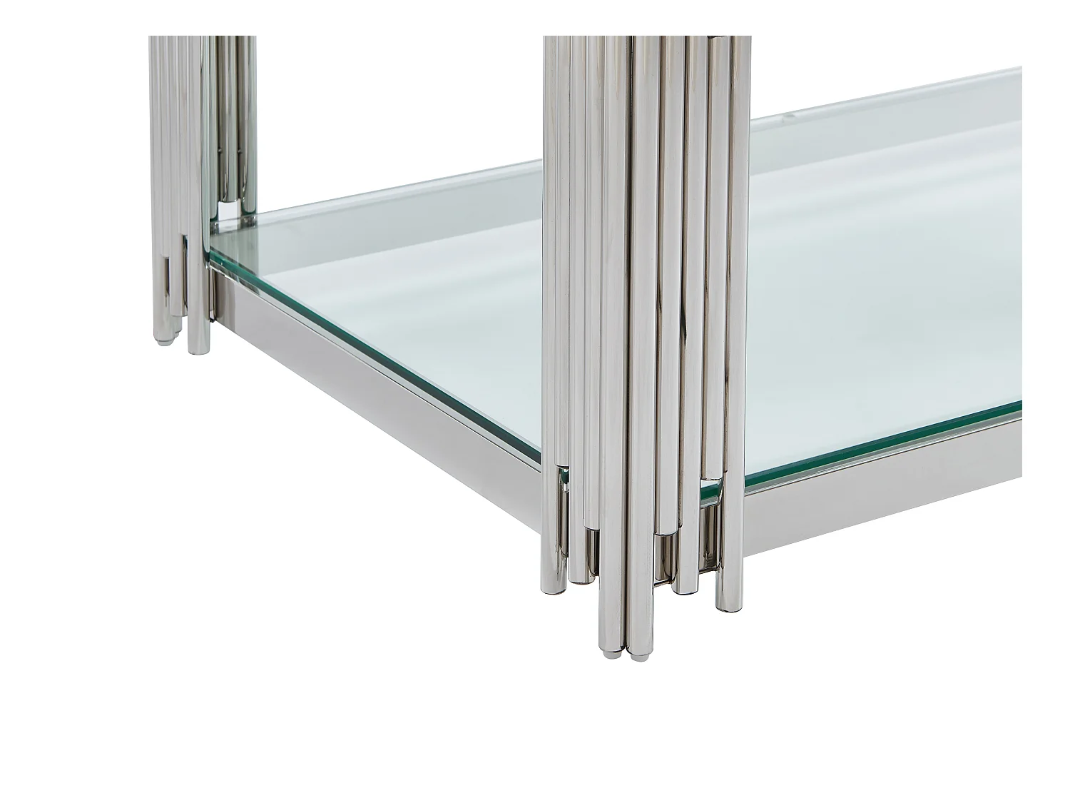 Mesa de centro de cristal templado y acero inoxidable - Cromado - NOMELANO de Pascal MORABITO