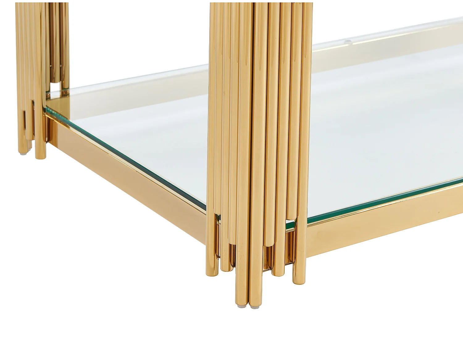 Mesa de centro de cristal templado y acero inoxidable - Dorado - NOMELANO de Pascal MORABITO