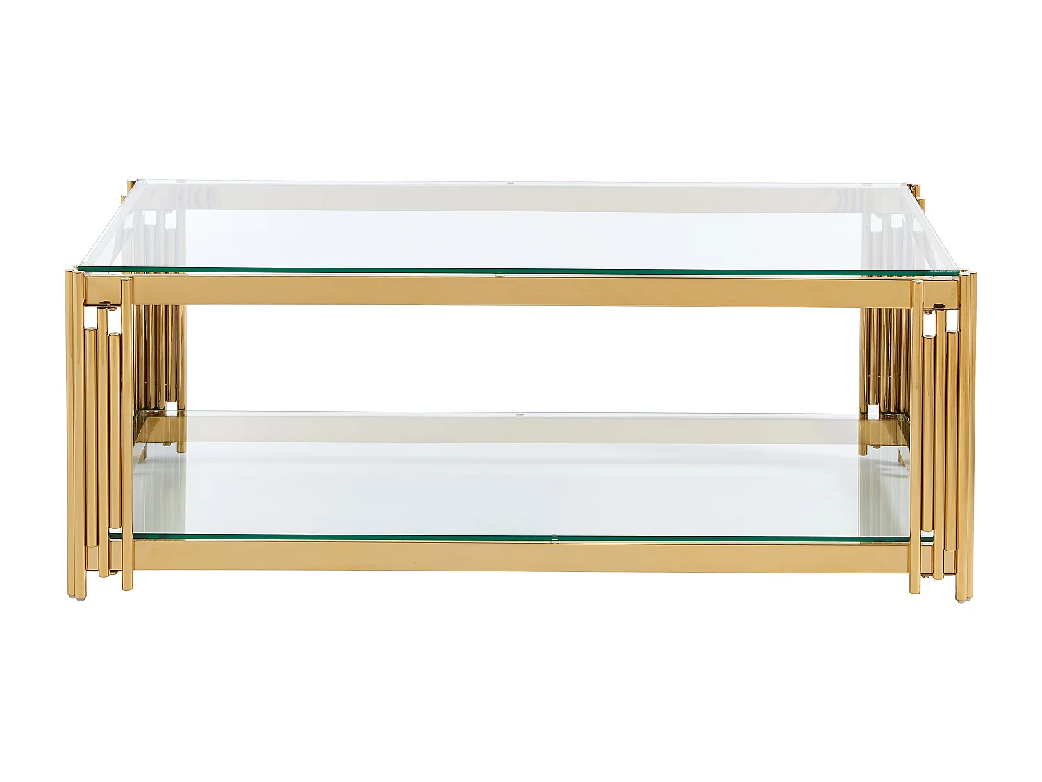 Couchtisch - Sicherheitsglas & Edelstahl - Goldfarben - NOMELANO von Pascal MORABITO