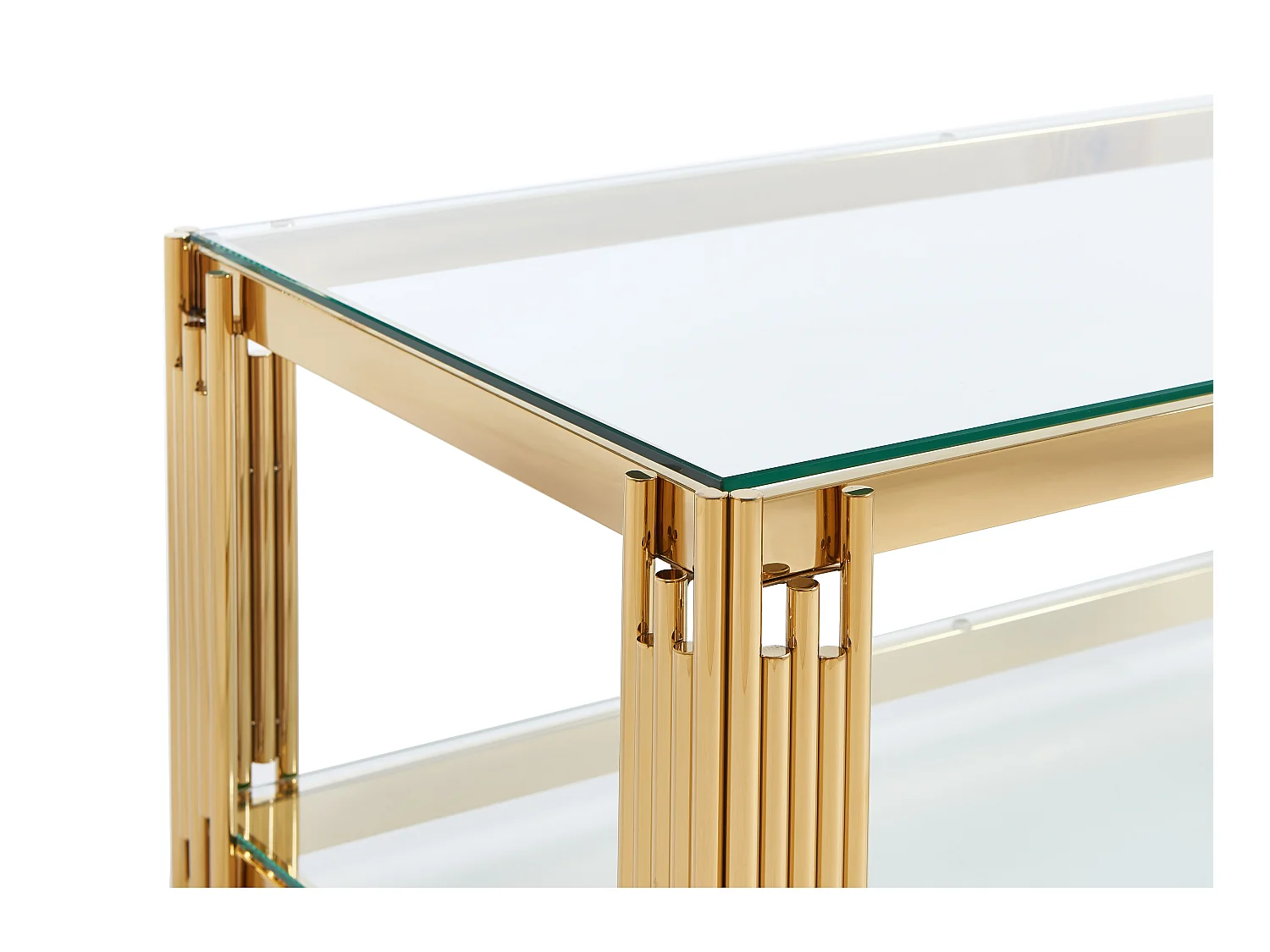 Couchtisch - Sicherheitsglas & Edelstahl - Goldfarben - NOMELANO von Pascal MORABITO