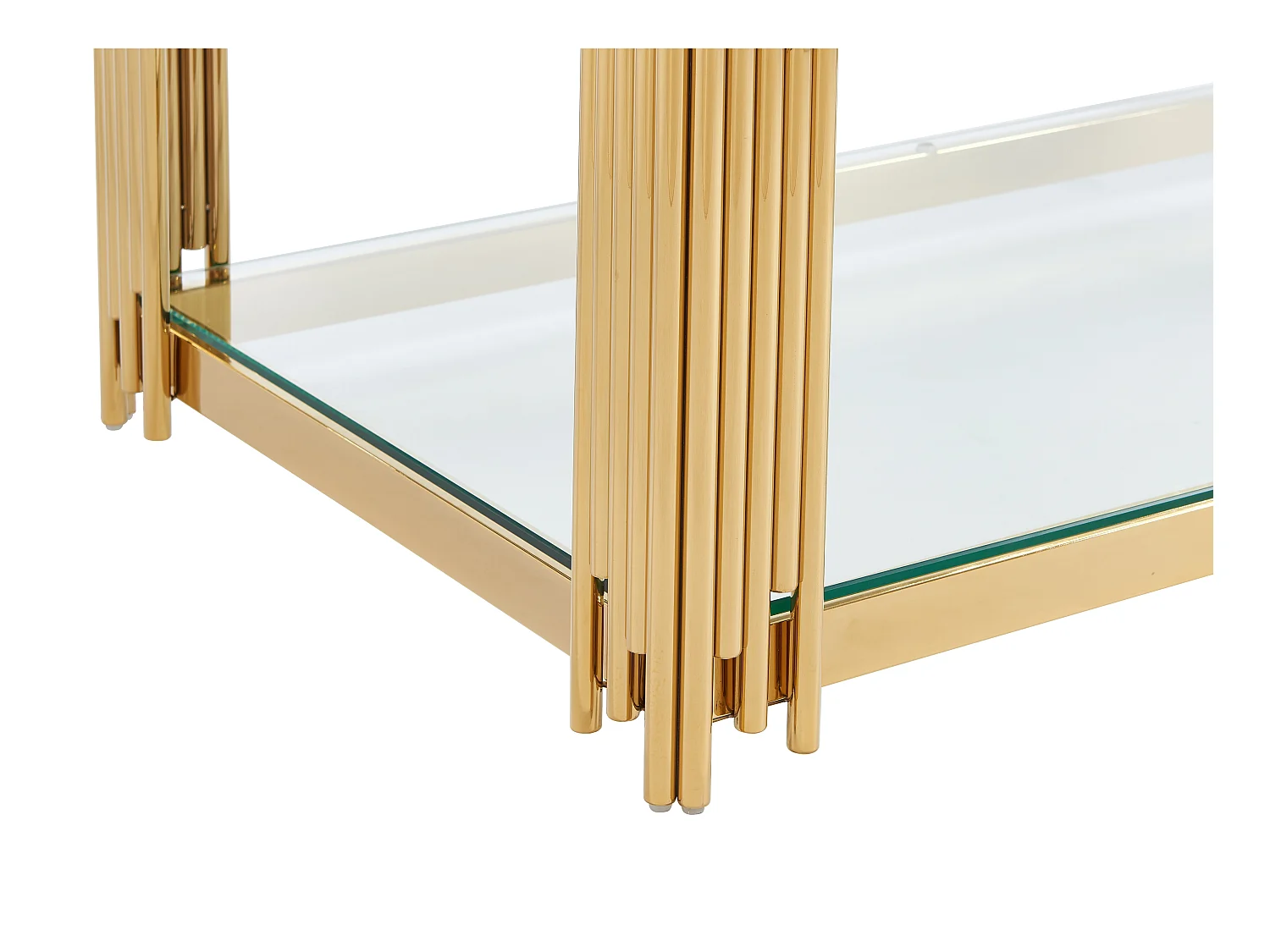 Couchtisch - Sicherheitsglas & Edelstahl - Goldfarben - NOMELANO von Pascal MORABITO