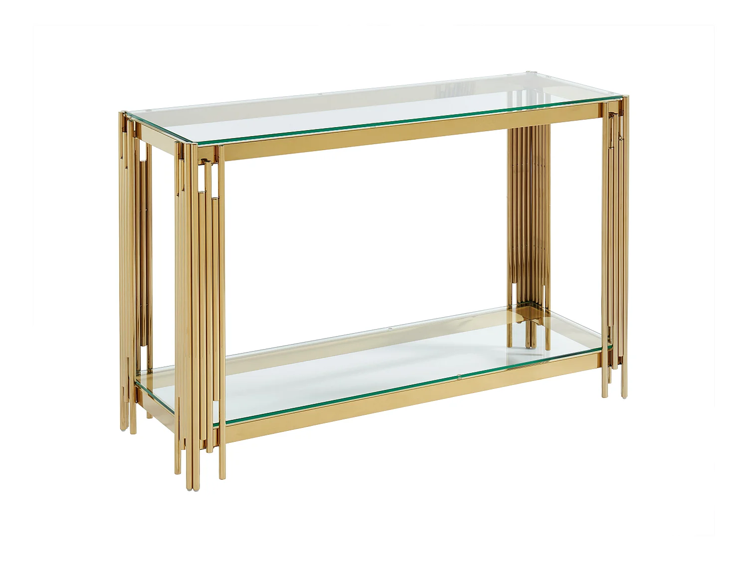Consola de cristal templado y acero inoxidable - Dorado - NOMELANO de Pascal MORABITO
