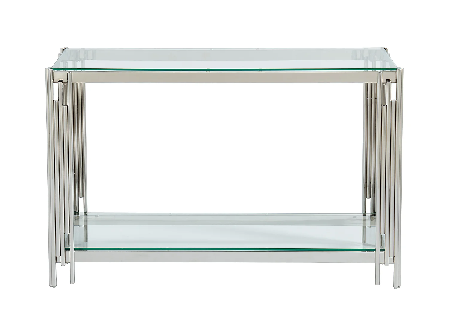 Consoletafel van gehard glas en roestvrij staal - Verchroomd - NOMELANO - van Pascal Morabito