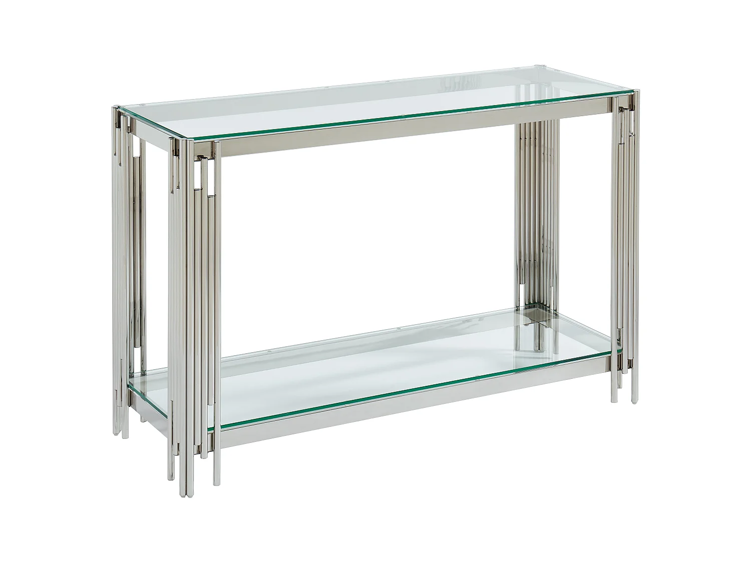 Consoletafel van gehard glas en roestvrij staal - Verchroomd - NOMELANO - van Pascal Morabito